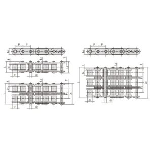 B 시리즈 롤러 체인 (직선형 측면 플레이트)