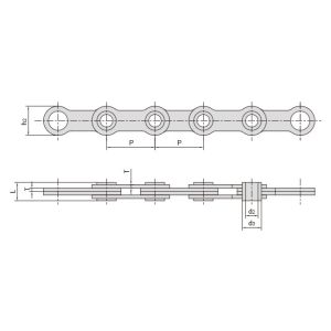 중공 핀 잎사귀 체인