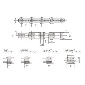 MC 시리즈 미터법 중공 핀 컨베이어 체인