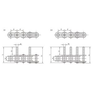 짧은 피치 컨베이어 체인에 연장된