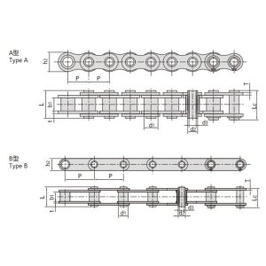 스테인리스 스틸 중공 핀 체인