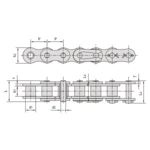아연 도금 단 피치 롤러 체인